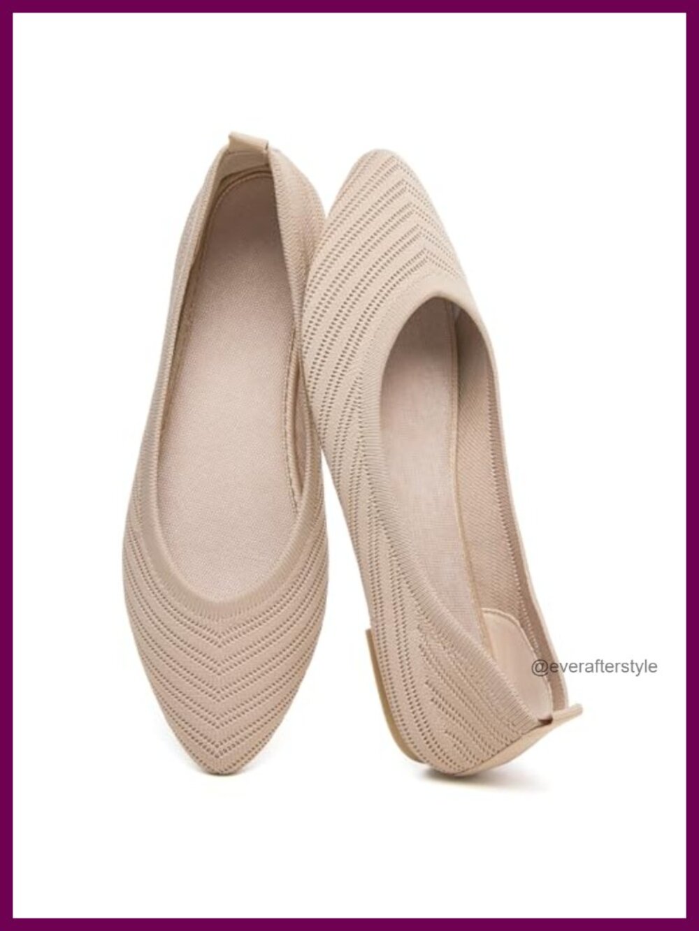 Women's Knit Mesh Ballet Flats Pointed Toe Slip On Foldable Travel Office Shoes